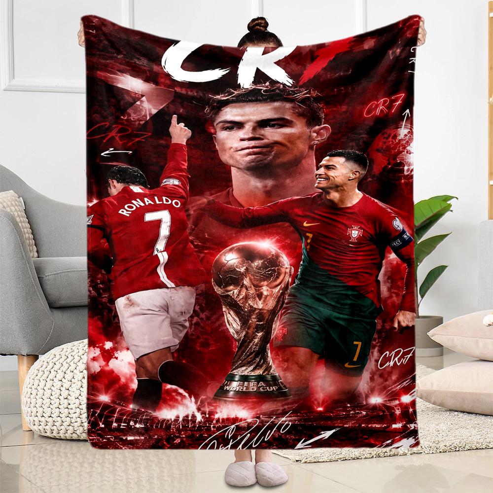 Cristiano Ronaldo Celebration Blanket Durable Comfort Suitable for Picnics Office Chair for All Seasons Digital Print Birthday Christmas Gift Blanket