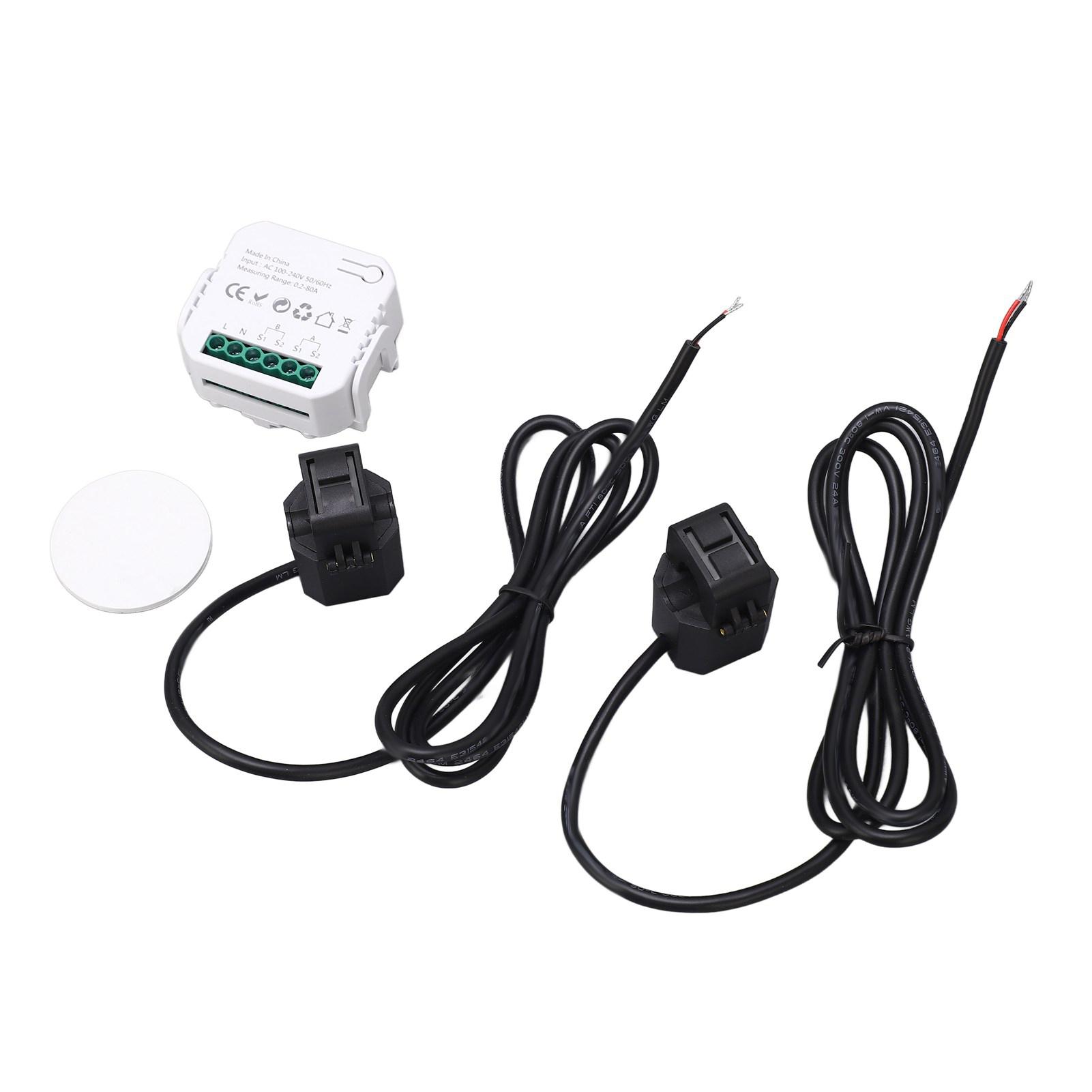 

WiFi Розумний Монітор Енергії Однофазний Кліщовий Лічильник Електроенергії 100240 В змінного струму для побутової техніки чорний