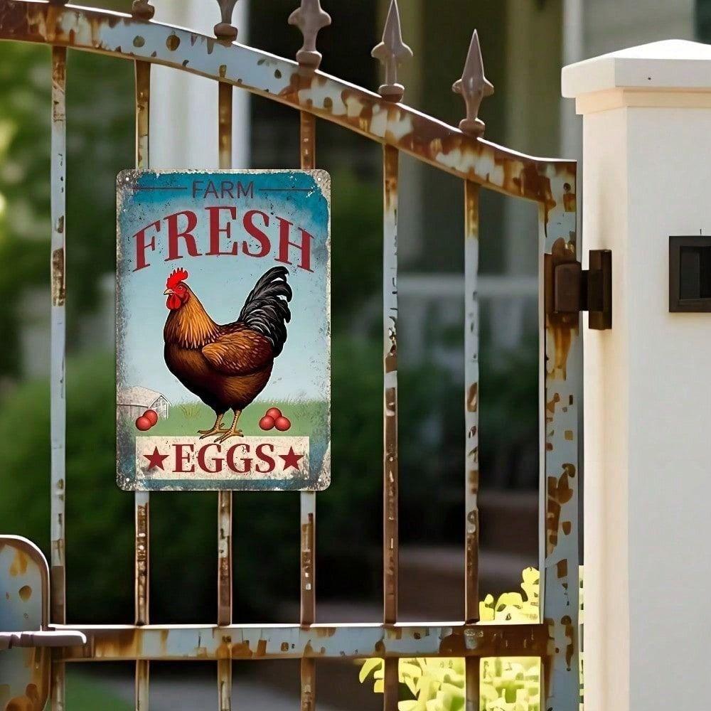 Vintage Metal Farmhouse Sign Chicken Coop Wall Art Decor