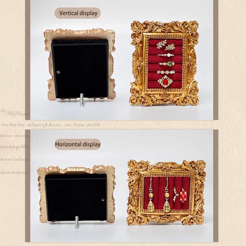 Vintage-inspirierte Ringhalter-Schale Schmuck-Displayständer Mit Samtauskleidung Und Harz-Handwerkskunst Foto-Styling-Werkzeug
