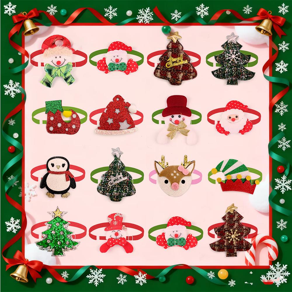 50/100pcs Christmas Fashion Pet Dog Grooming Bowtie Santa Claus Deer Style Small Dog Cat Bow Tie Necktie for Dogs Pet Decoration