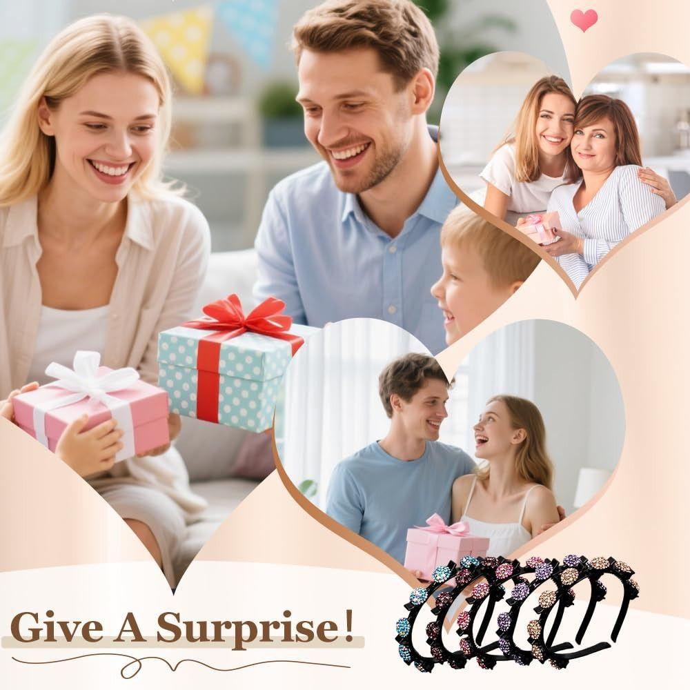 Double-layer Crystal Headband Hair Clips Hair Hoop Headwear For Women Girls