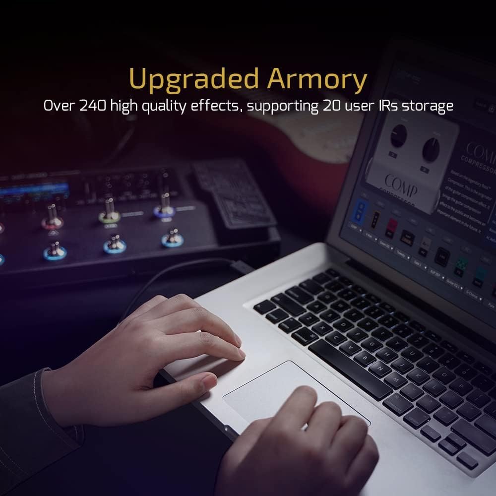 Valeton Pedal with Expression FX Amp IR Cabinet and USB Interface GP-200 Multi-Effects Pedal, Loop, MIDI, Modeling, Simulation, Stereo,