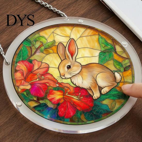 Stained Glass Puzzle Round Acrylic Suncatcher Puzzle, UV Printed Window Hanging Decor Educational Game 7.48 Inch DIY Craft Light Catcher Ornament for