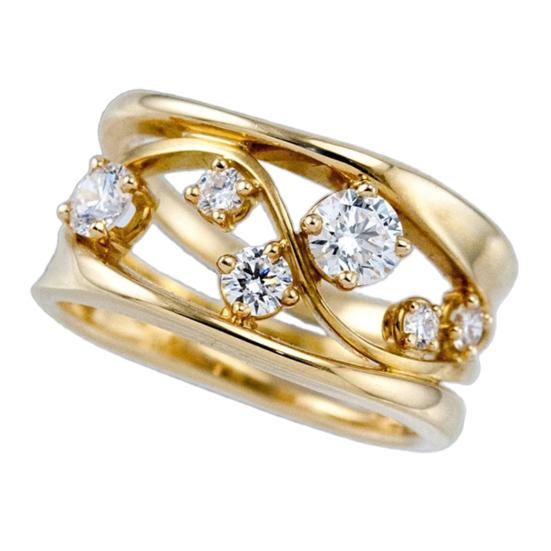 Stylish Eye-catching Women Ring Alloy Exquisite Wave Shape Girls Ring for Party