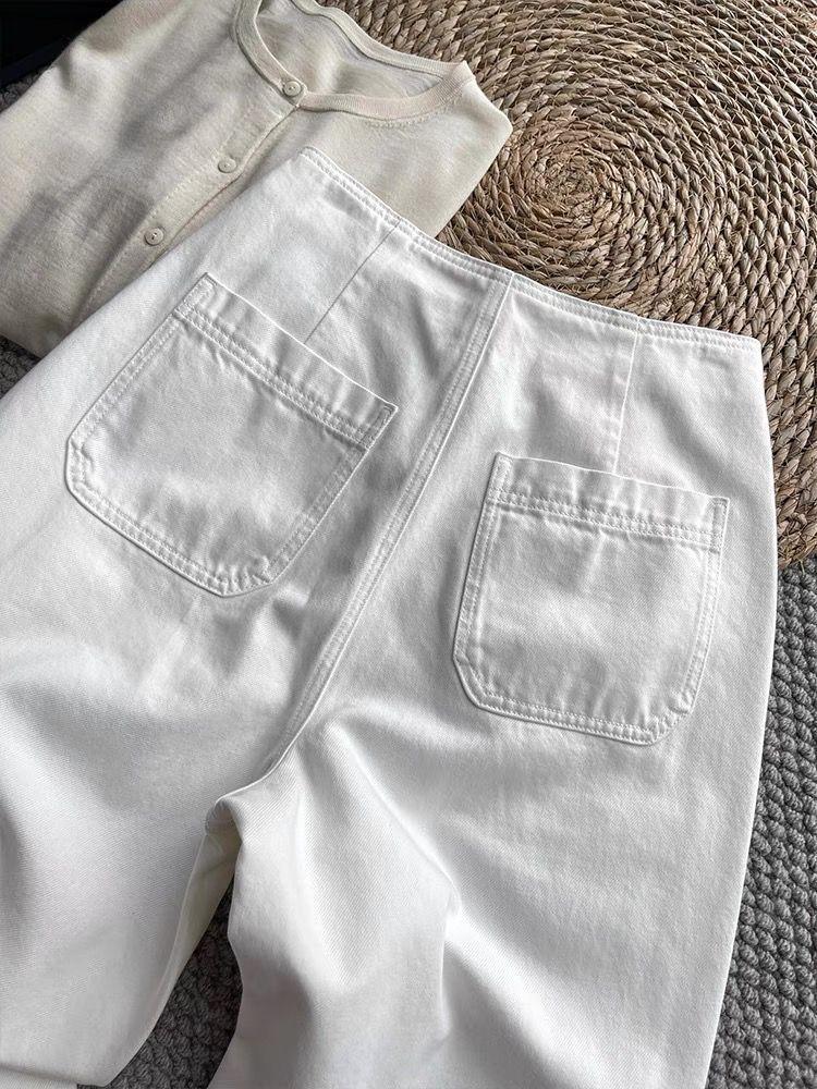 Treasure God Pants: Women’s Slimming High Waist Cocoon Jeans, 100% Imported Cotton, Nine-Tenth Length, Perfect for Early Autumn.