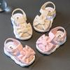 Sandały dziewczęce letnie 0-3 letnie dziecięce buty dziecięce Baotou antypoślizgowe miękkie podeszwy odzież domowa sandały dziecięce