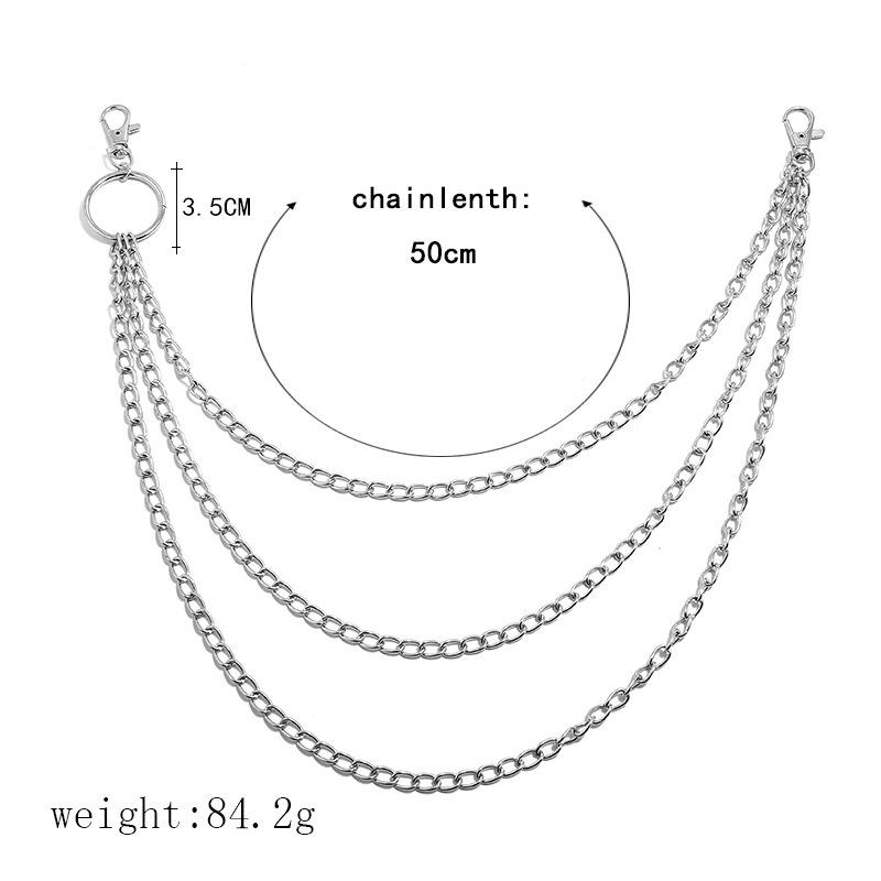 1PCS Long Metal Wallet Belt Chain Trousers Hipster Pant Keychain Clip Keyring HipHop Jewelry