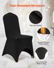 50pcs Black Polyester Spandex Party Chair Covers Decotation Solemn Easy Clean