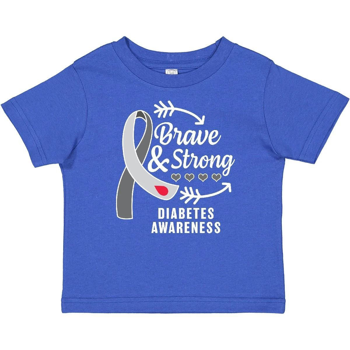 Inktastic Diabetes Awareness Brave And Strong Baby T-Shirt November Gray Ribbon 160
