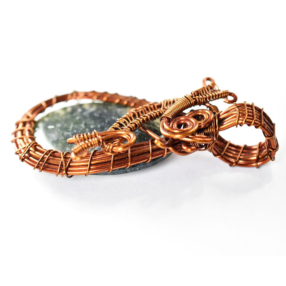 75 ct Natural Jasper Oval Cut Copper Wrapped Pendant Gemstone Jewelry Gift
