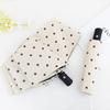 Fully automatic folding polka dot umbrella UV protection sun umbrella parasol vinyl simple weather and rain umbrella