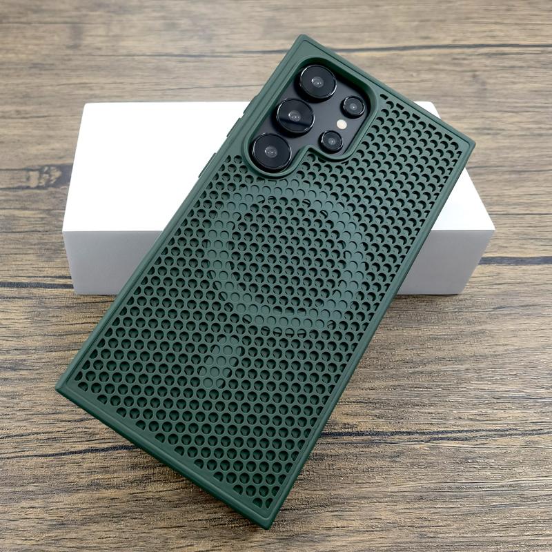Luxury Dissipate Heat Plastic Phone Case For Samsung Galaxy S25 S24 S23 S22 Ultra Plus S 24 23 22 S24Ultra For Magsafe Charge Phone Cover