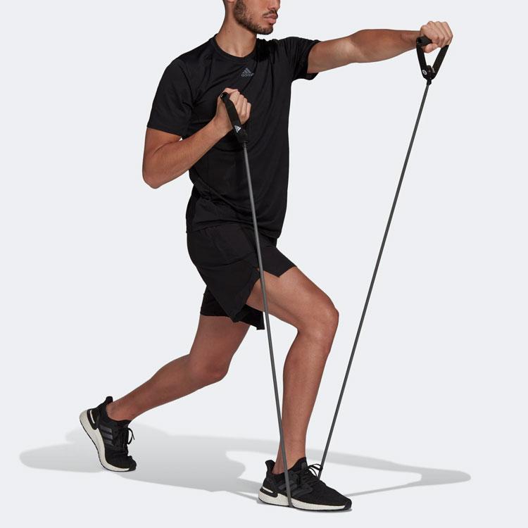 Adidas Solid Color Logo Fitness Short Sleeve T-Shirt Men Tops Black HP1932