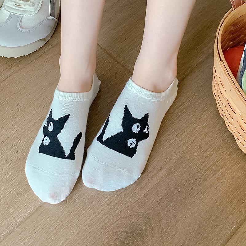 Invisible Shallow-mouth Sock Girl, Spring and Summer Cartoon Little Animal Boat Socks, Cute Short Socks, Sweat-absorbing Boneless Sock Girl