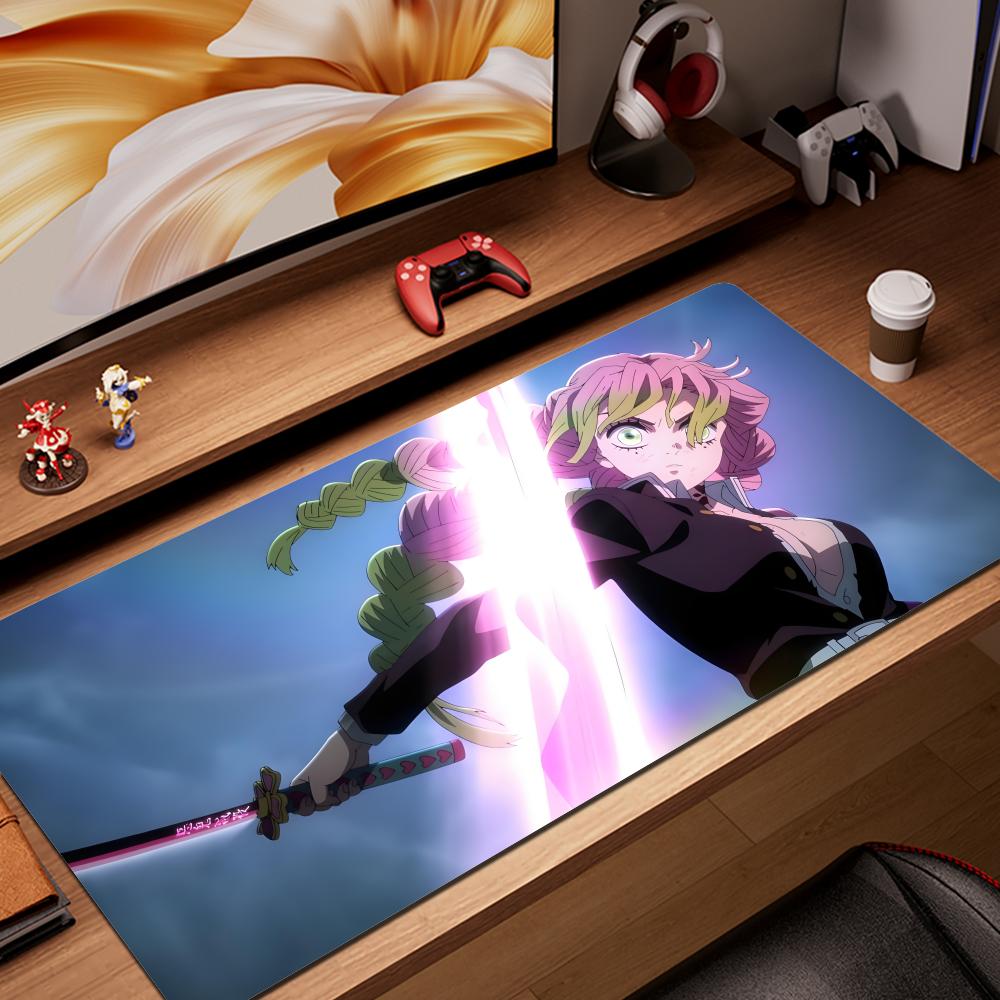 Demon Slayer Kimetsu Kanroji Mitsuri Mousepad Computer Office Game Table Mats XXL Rubber Antislip Gaming Keyboard Long Desk