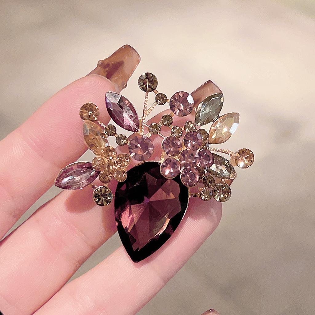 Spilla a Fiore, Spilla di Cristallo di Lusso di Nicchia da Donna, Spilla per Abito