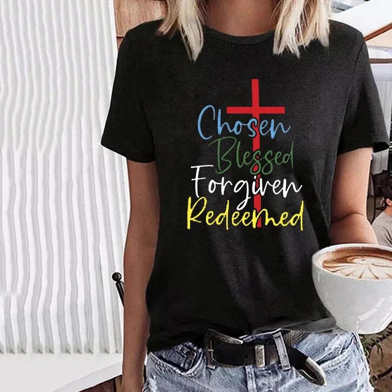 Summer Round Neck 3D Simple Print Top Fashionable Casual Short Sleeved Women's T-shirts