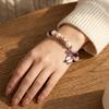 Color Printing Christmas Dwarf Bracelet Elastic Rope Crystal  Flower  Bracelet  Party Favor