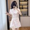 2026 Chinese Style Qipao Two-Piece: Short Sleeve Top & Shorts Set