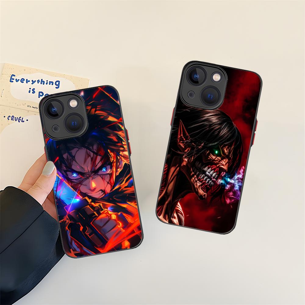 AOT Eren Mobile Cell Phone Case for iPhone 16 15 14 13 12 11 X XR XS 8 7 Pro Max Plus Mini Colour Printing Silicone Luxury Cover