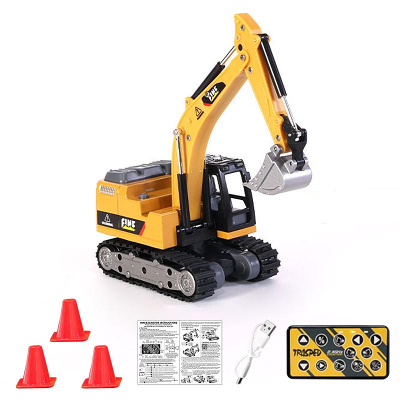 RC Forklift Truck Toys 1/64 Alloy Engineering Construction Vehicles Model Sound Light Collection Forklift Decoration Toy for Kid