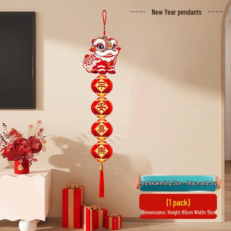 2026 Year of the Horse Lion Dance Pendant for Chinese New Year and Spring Festival Home Decoration