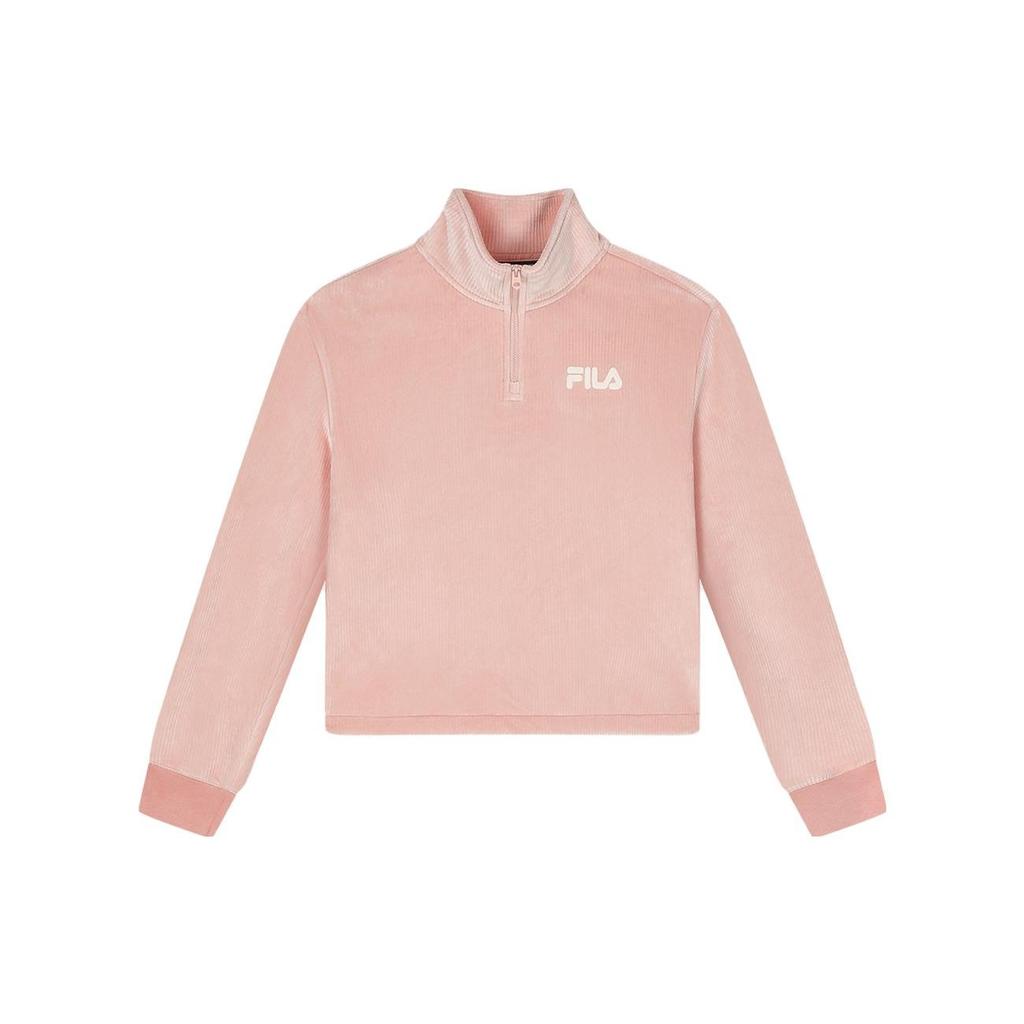 Fila Solid Color Stand Collar Casual Pullover Sweatshirt Women Sweatshirt Sugar-Honey-Pink F11W349204F-PK