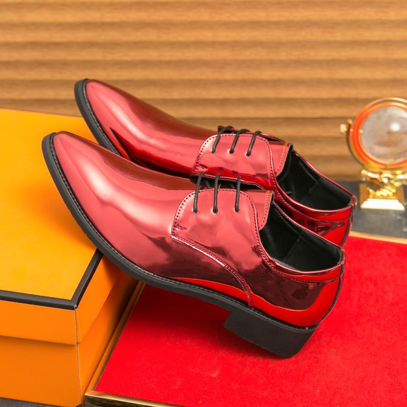 Glossy Leather Casual Business Shoes for Men Quality Pointed Toe Men's Wedding Shoes Large Size 46 Formal Party Shoes Man 2025