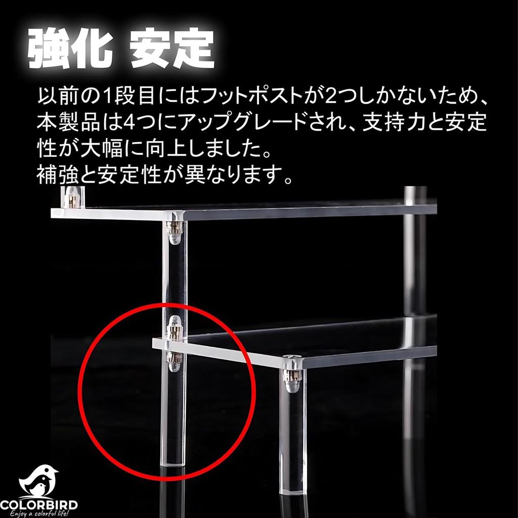 COLORBIRD Figure Case Collection Case Shelf Acrylic Case Display Case Display Stand Figure Case Stand 3 (30cm Tiers)