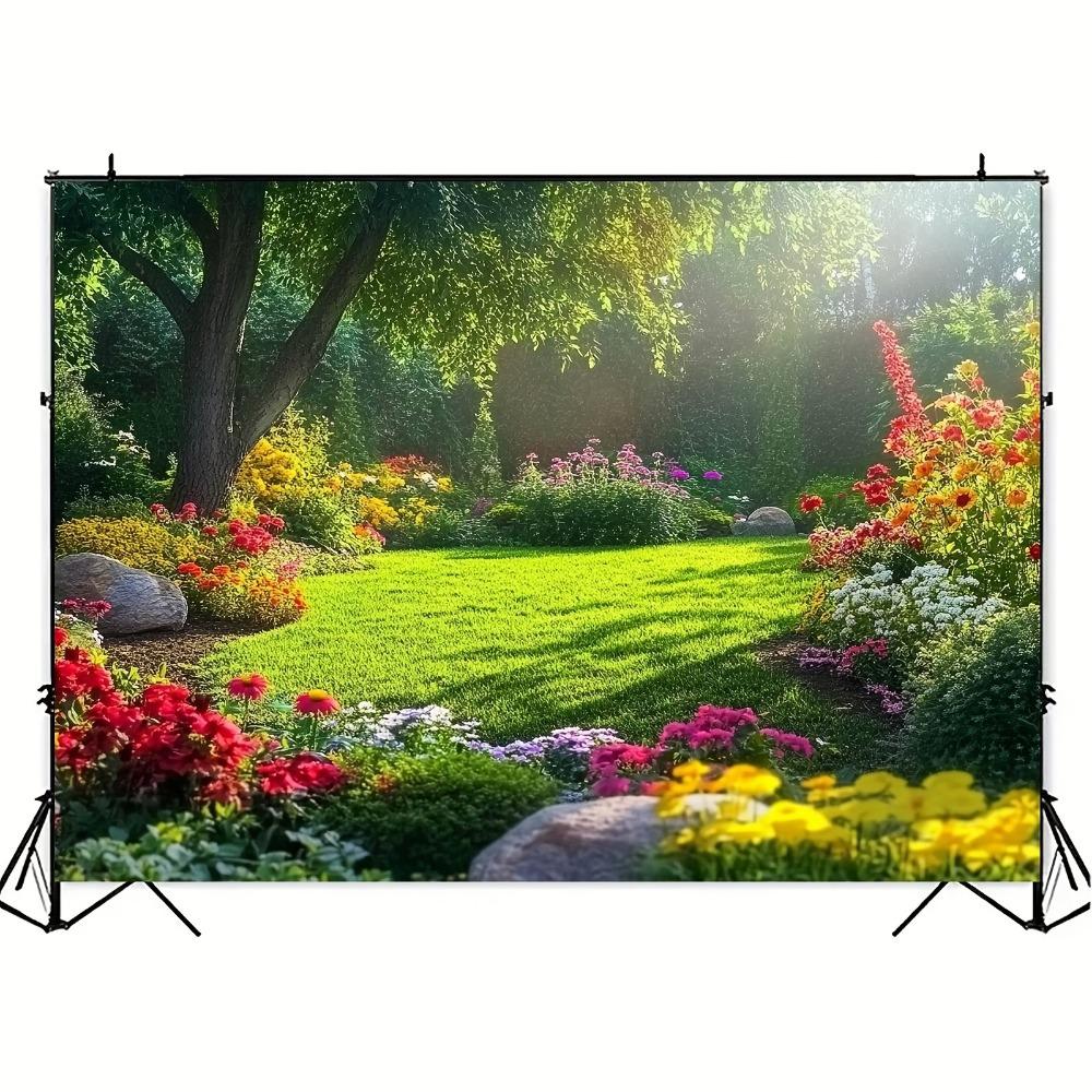 Multi Functional Spring Garden Background Banner Suitable for Birthdays Holidays Parties with Multiple Sizes To Choose from