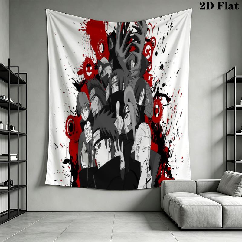 Naruto Fire Determination Wall Tapestry Aesthetic Wall Hanging Printed Fabric Blanket Decorative Tapestries For Bedroom Living Room Home Decor