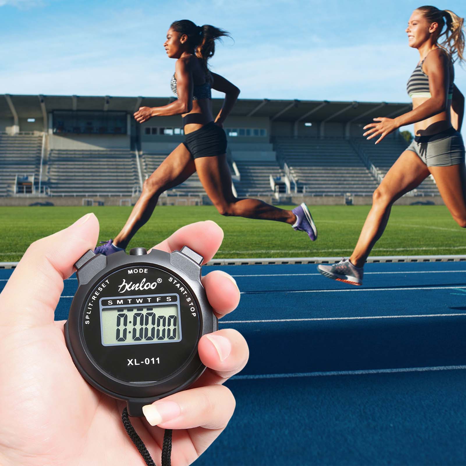 Digital Sports Stopwatch Multifunctional Student Stopwatch Competition Timer Suitable for Coaches Fitness Swimming Black
