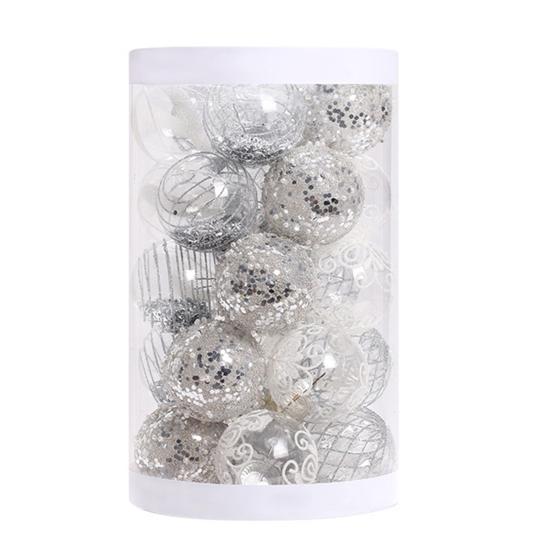 25 Pcs 2.36 Inch Christmas Ball Ornaments Glitter Sequin Plastic Ball Christmas Tree Hanging Decorations for Indoor Outdoor Holiday Decor