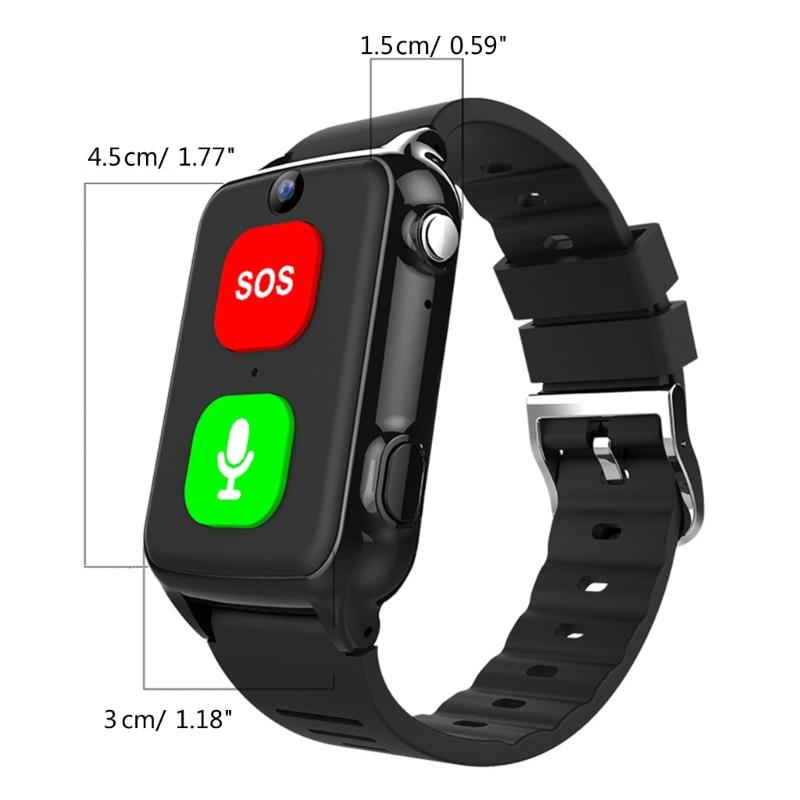 4G Smartwatch Big Button Large Volume Blood Pressure Heart Rate Temperature Monitor Accurate Position Elderly Bracelet