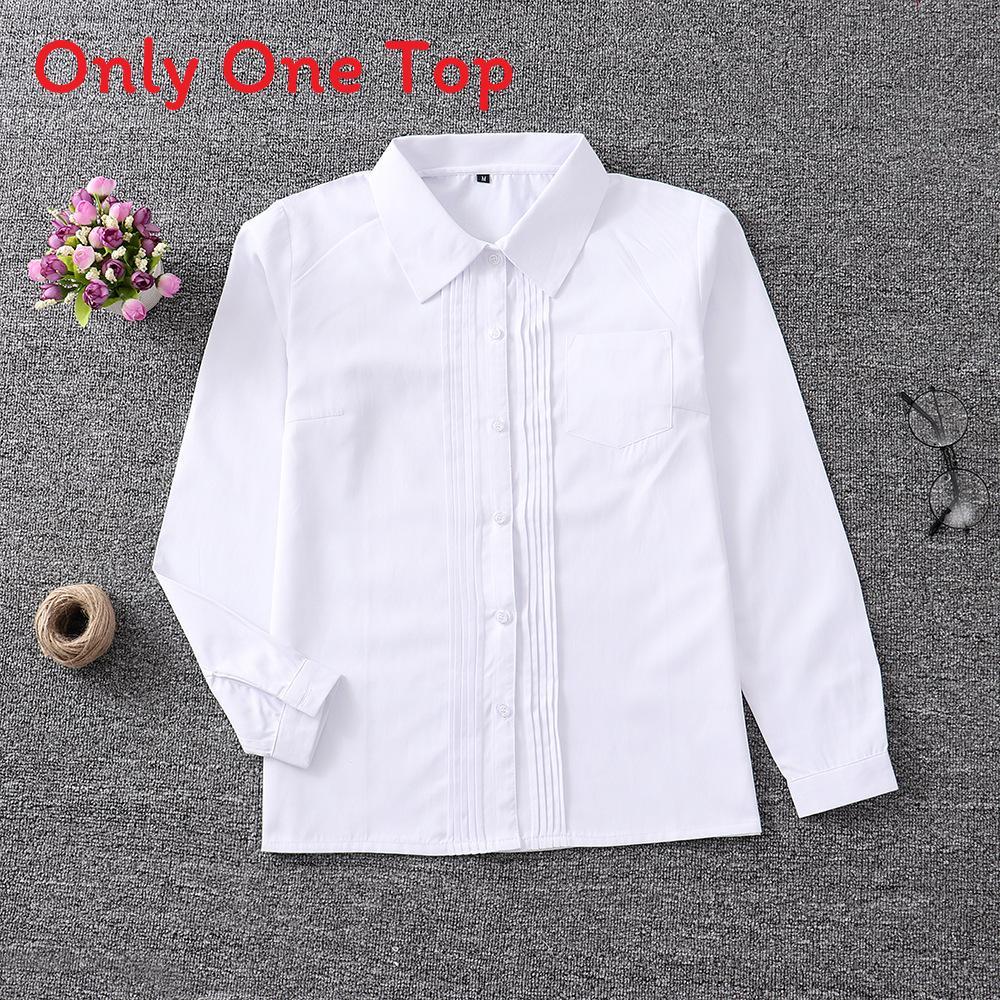 Uniform Long Sleeve Shirt With Pleated Front For Student Fashion