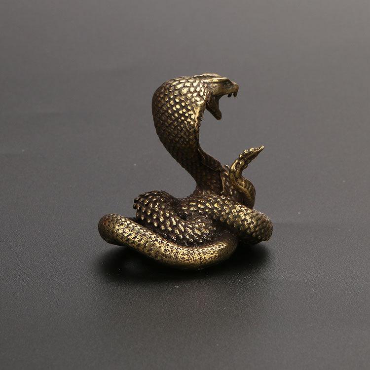 Cobra Bronse Ornament Bronse Skulptur Håndtak Bronse Te-kjæledyr