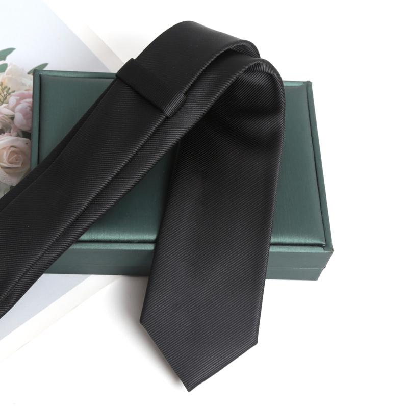 Black Colors Zipper Tie Handmade High Quality Necktie Skinny 6CM Men Ties for Man Women Jacquard Cravat Business Party Corbatas