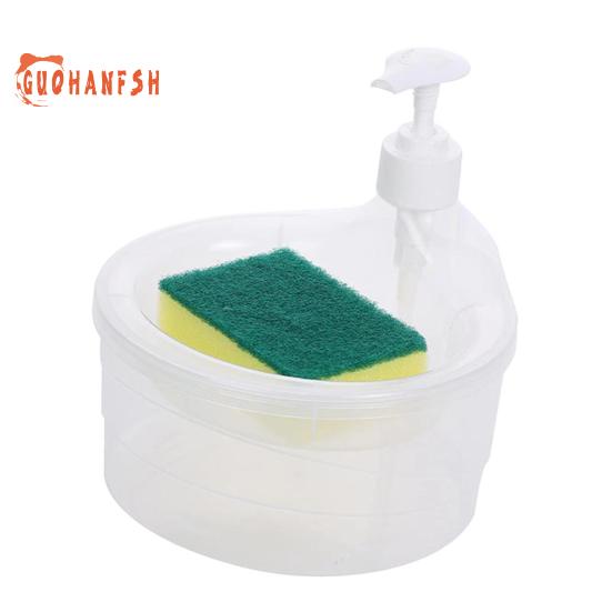 1000ML Convenient Soap Dispenser with Sponge Holder, No Waste, Prevents Dripping, Large Capacity, Home Supplies