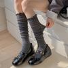 Jk Japanese Style Girls Knee Socks Solid Color Black White Gray Long Socks Stockings Lolita Kawaii Ruffle Socks Women Stockings