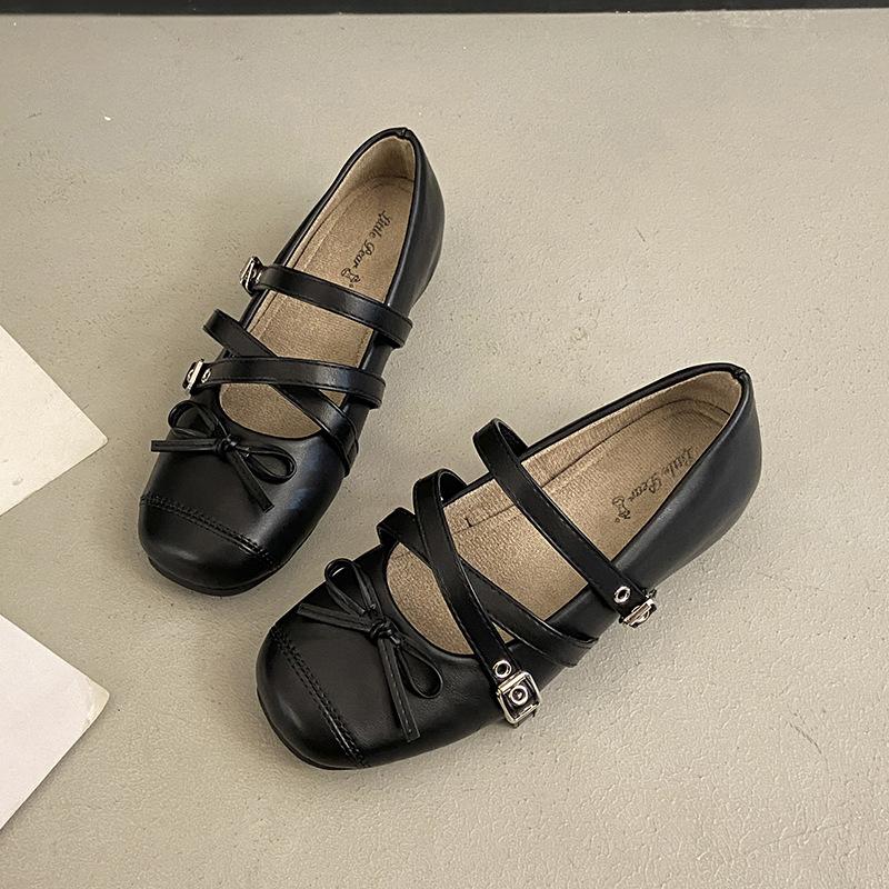 Retro Square Head Mary Jane Women's Shoes Versatile Trend Flat Heel Casual Single Shoes Women's Shoes 2025 Autumn New Single Shoes