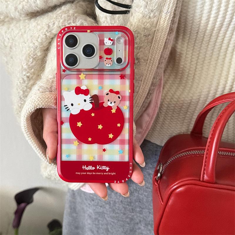 

Plaid Star Apple Bear KT Phone Case for iPhone 17/16 Pro Max/15/14 - Women s Edition 16 Pro Max