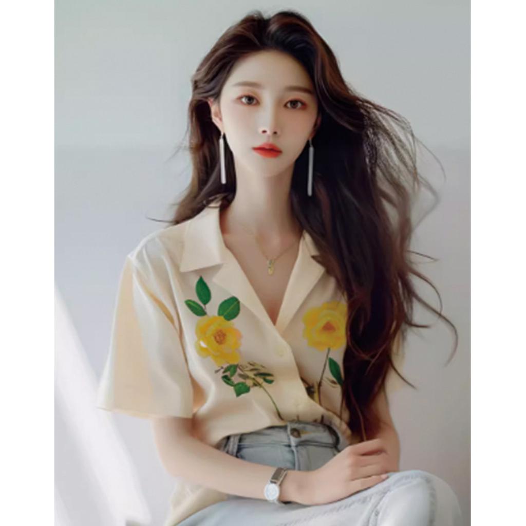 2025 Summer New French Tea Break Kikyo Exquisite Collar Style Shirt Women's Fashion Versatile Top