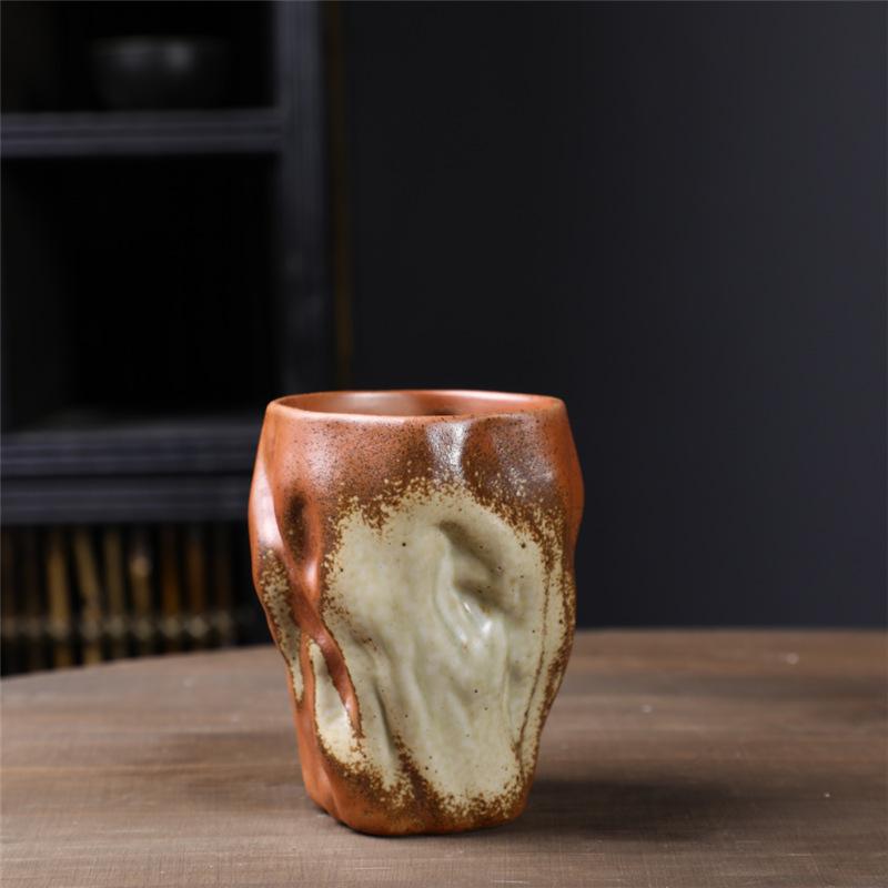 Coarse Pottery Tea Cup Ceramic Master Cup Retro Ceramic Cup Tea Bowl Single Cup Household Kung Fu Teacup