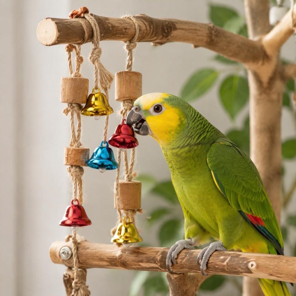 20pcs Metal Construction Bird Bells Iron Material Craft Bells Colourful Chew Toy Bells For Parrots