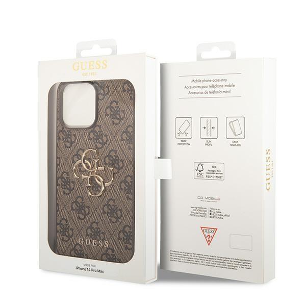 Guess Guhcp15L4Gmgbr Iphone 15 Pro 6.1 Brązowy/Brown Hardcase 4G Big Metal Logo