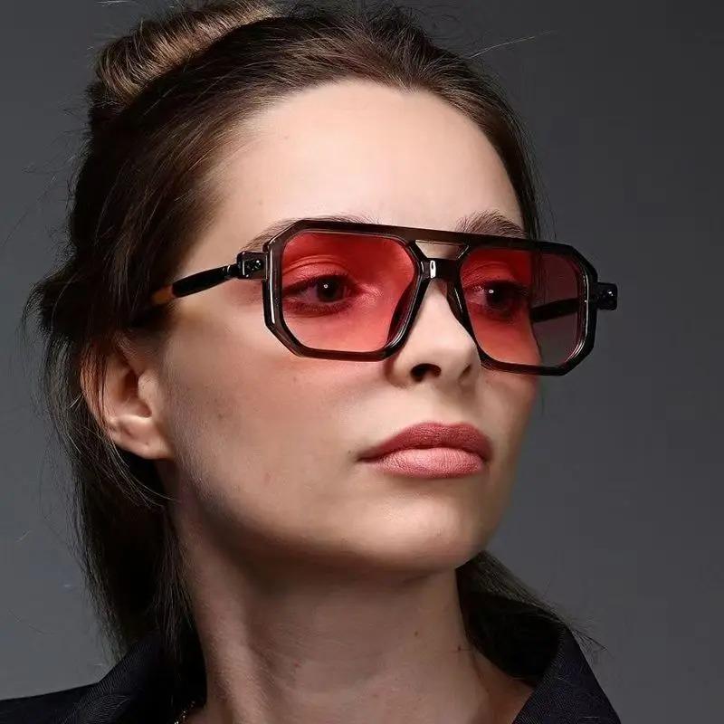 Fashion Classic Square Sunglasses Women Men Shades Sun Glasses Female Rectangle Rivet Glasses Uv400