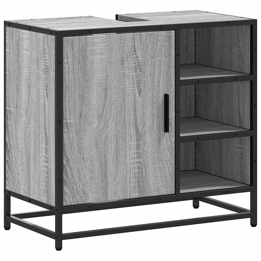 Bathroom Vanity Unit Grey Sonoma 65 X 33 X 60 Cm Engineered Wood