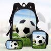 Large Capacity Schoolbag with Shoulder Strap; Student Three-piece Pencil Case Set