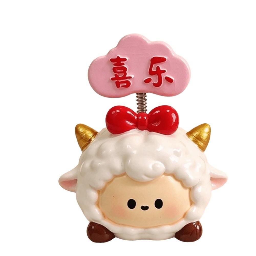 Resin Auto Interior Lamb Ornament Creative Zodiac Sheep Statue Chinese Zodiac Figurine  Table Decor